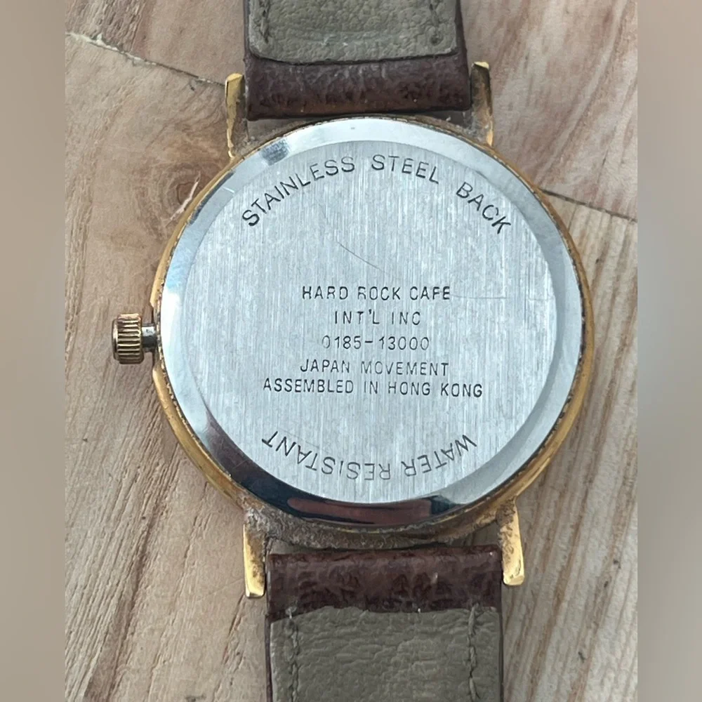 Hard Rock Cafe Orlando Vintage Watch Leather Strap Hard Rock Cafe Motif Dial